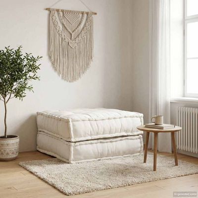 vidaXL Modulárna pohovka krémová 70x70x36, látka