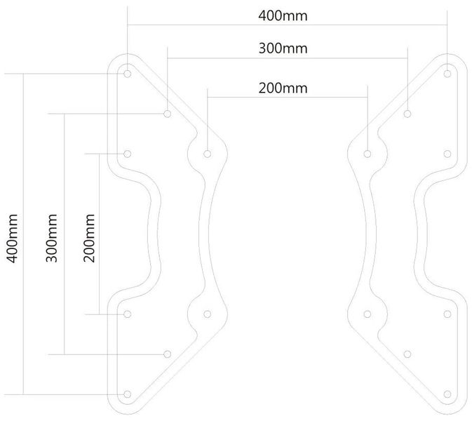 Neomounts  FPMA-VESA440 / VESA Conversion Plate - VESA 200x200 to 400x200, 400x400 / Black Adaptér, fixní, pro monitory a obrazovky, úhloprícka 27-60", nosnost 35kg, VESA 200x200 na 400x200, 400x400, cerný