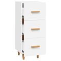 vidaXL Komoda biela 34,5x34x90 cm spracované drevo