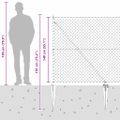vidaXL Reťazová brána s hrotmi 10 x 1,4 m Pozinkovaná oceľ Strieborná