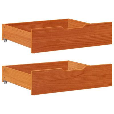 vidaXL Zásuvky pod posteľ 2 ks voskové 65x55x17 cm masívna borovica