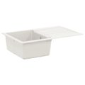 vidaXL Drez Biela 780 x 500 mm 80% Kvárc a 20% Živica