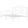 vidaXL Kovový rám postele s predným a zadným čelom biely 107x203 cm