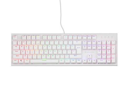 Genesis herná mechanická klávesnica THOR 303/RGB/Outemu Peach Silent/Drôtová USB/US layout/Biela