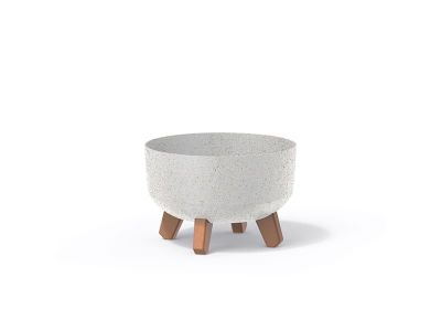 Kvetináč GRACIA LOW ECO WOOD biely 23,5cm