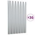 vidaXL Strešné panely 36 ks pozinkovaná oceľ strieborné 60x36 cm