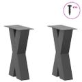 vidaXL Nohy konferenčného stolíka v tvare X, 2 ks, antracitové, 28 x (42-43) cm, oceľ