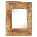 vidaXL Ručne vyrezávané zrkadlo 50x50x2,5cm masívne mangovníkové drevo