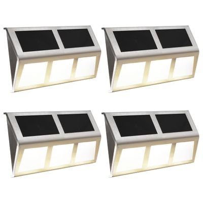 vidaXL Solárne lampy 4 ks LED svetlá teplé biele