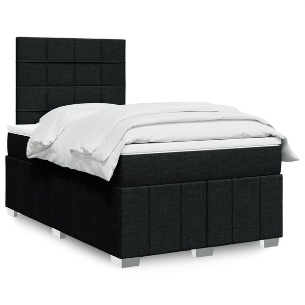 vidaXL Boxspring posteľ s matracom čierna 120x190 cm látka