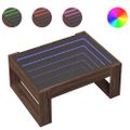 vidaXL Konferenčný stolík s nekonečnými LED hnedý dub 70x53x30 cm