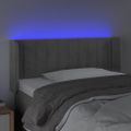 vidaXL Čelo postele s LED bledosivé 103x16x78/88 cm zamat