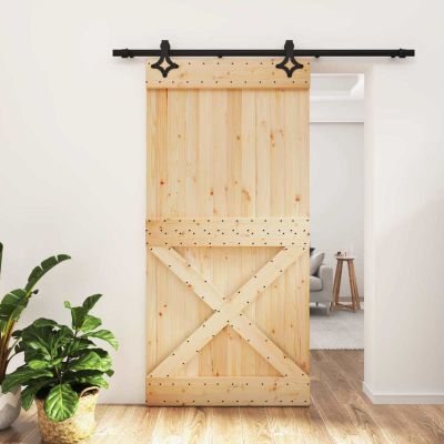 vidaXL Posuvné dvere Prírodná a čierna 100 x 210 cm