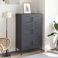 vidaXL Vysoká skrinka antracitová 68x39x113 cm oceľ