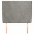 vidaXL Čelo postele so záhybmi bledosivé 93x23x118/128 cm zamat