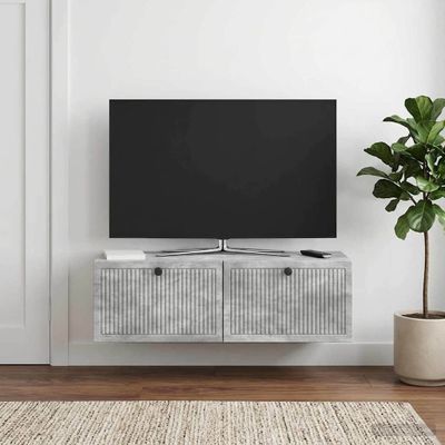 vidaXL Nástenná TV skrinka Nástenný Betónovo sivá 98 x 31 x 30 cm