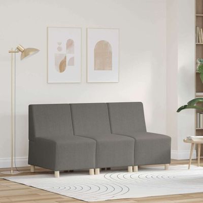 vidaXL Bezrúčková modulárna sofa jednotka 3 ks Svetlosivá