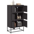 vidaXL Komoda čierna 68,5x38,5x123,5 cm oceľ
