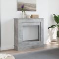 vidaXL Obloženie krbu betónovosivé 90x30x90 cm kompozitné drevo