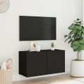 vidaXL TV skrinka nástenná čierna 80x30x41 cm