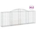 vidaXL Oblúkové gabiónové koše 12 ks 300x30x100/120cm pozinkov. železo