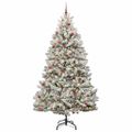 vidaXL Umelý Sklápací Vianočný Stromček 300 LED Zelená a biela 270 cm