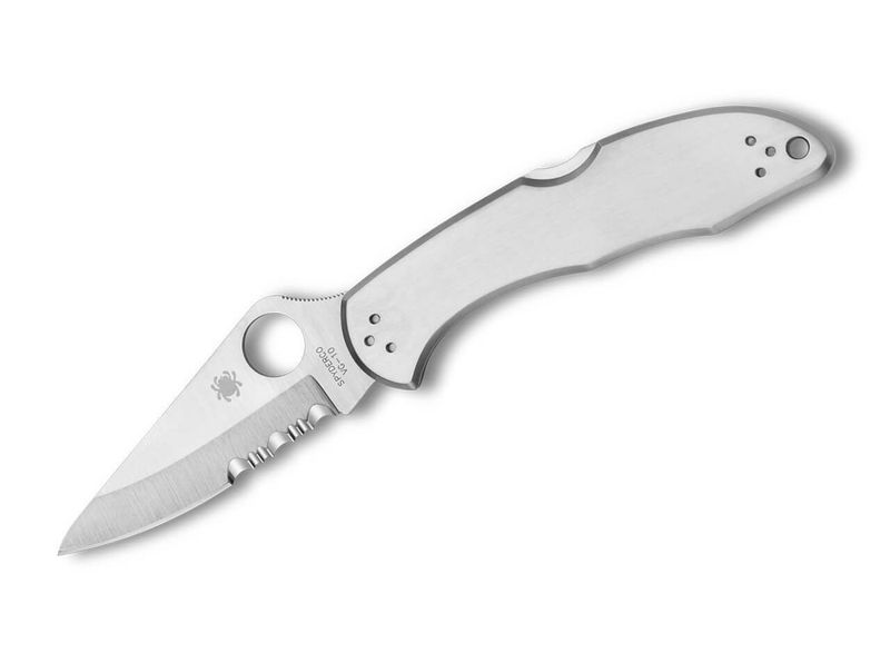 Spyderco C11PS Delica 4 Stainless vreckový nôž 7,5 cm, Satin, celooceľový