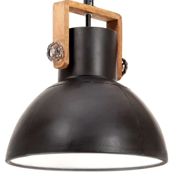 vidaXL Industriálna závesná lampa 25 W, čierna, okrúhla 40 cm E27