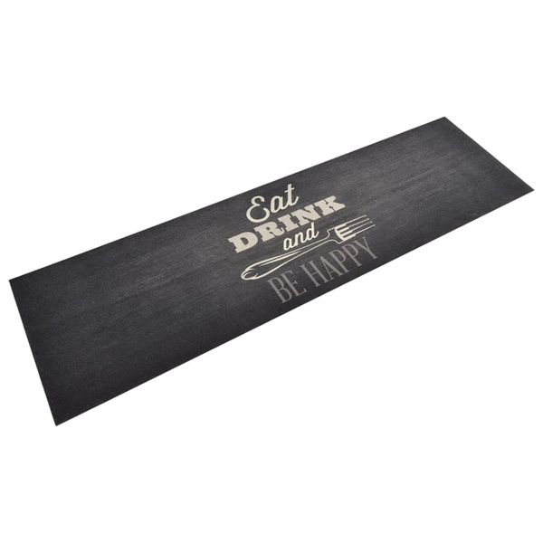 vidaXL Kuchynský koberec umývateľný kuchyňa čierny 45x150 cm zamat