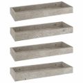 vidaXL Terasové nástenné police 4 ks betónovosivé 40x15x4 cm MDF