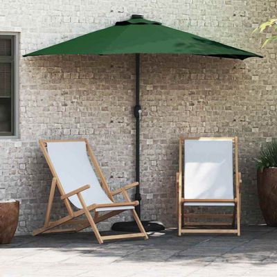 vidaXL Záhradný slnečník Zelená 294 x 150 x 223 cm Polyester a oceľ
