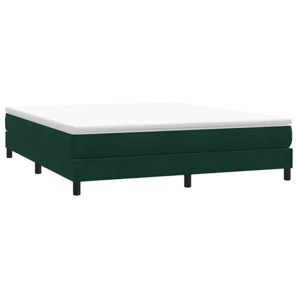 vidaXL Posteľný rám boxsping bez matracom tmavozelený 180x210 cm zamat