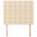 vidaXL Čelo postele krémové 100x5x118/128 cm látkové