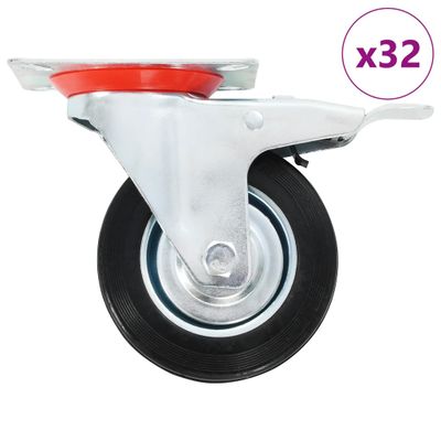 vidaXL Otočné kolieska 32 ks, 100 mm