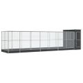 vidaXL Voliéra s nadstavcom strieborná 830x203x216 cm oceľ