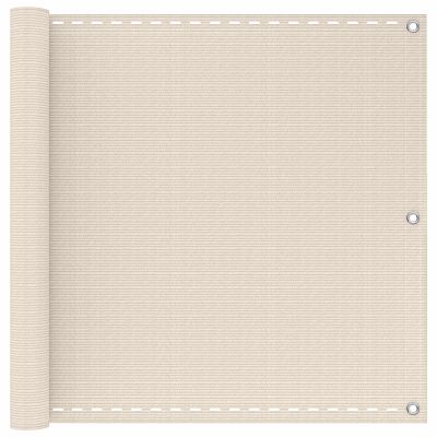 vidaXL Balkónová obrazovka Krémová 75 x 800 cm HDPE a hliník