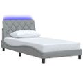 vidaXL Rám postele s LED bez matraca bledosivý 100x200 cm látka