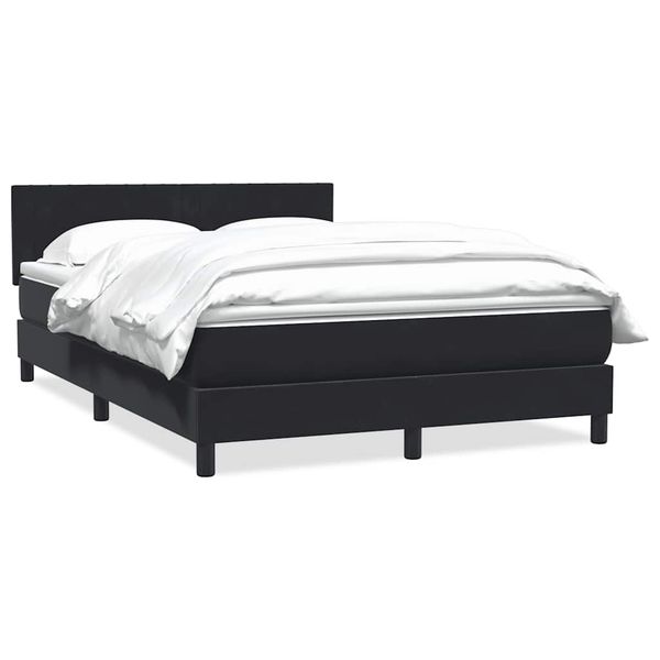 vidaXL Box Spring Posteľ s matracom Čierna 140x220 cm Zamat
