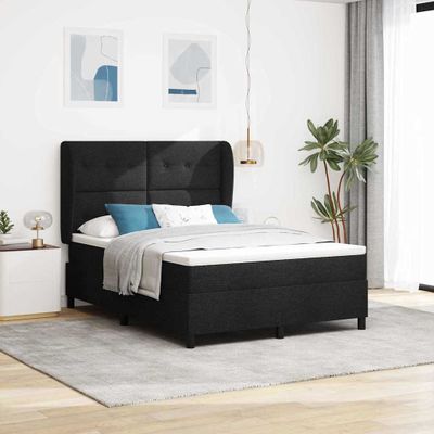 vidaXL Posteľ s pružinovým rámom Čierna 140 x 190 cm látka