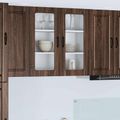 vidaXL Nástenný sklenený kabinet PORTO Hnedý dub 80 x 31 x 80 cm