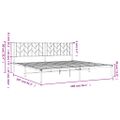 vidaXL Kovový rám postele s čelom biely 200x200 cm