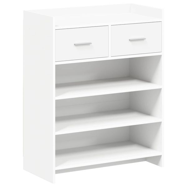 vidaXL Skriňa na topánky Biela 73,5 x 36 x 92 cm Kompozitné drevo