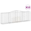 vidaXL Oblúkové gabionové koše 15 ks 400x50x120/140 cm pozink. železo