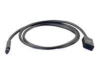 USB C to USB C Extension Cable - USB 3.1 Gen 2 - 10Gbps - M/F - Predlžovací USB kábel - USB-C (M) do USB-C (F) - USB 3.1 Gen 2 / Thunderbolt 3 - 3 A - 91,4 cm - lisovaný - čierna