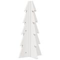 vidaXL Drevený vianočný stromček biely 49 cm masívna borovica
