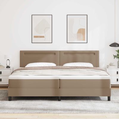 vidaXL Posteľ s pružinovým rámom Kapučínová 200 x 200 cm Umelá koža