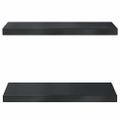 vidaXL Nástenné police 2 ks 50x23,5 cm čierne nehrdzavejúca oceľ