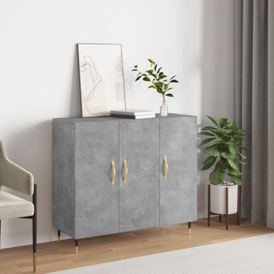vidaXL Komoda betónová sivá 90x34x80 cm kompozitné drevo