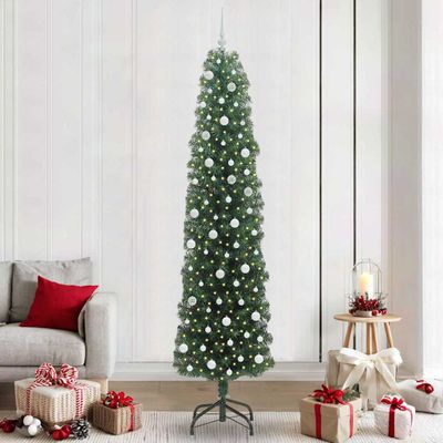 vidaXL Umelý vianočný stromček Zelená 240 cm PVC, oceľ a plast