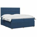 vidaXL Posteľ boxspring s matracom Modrá 200 x 200 cm Látka